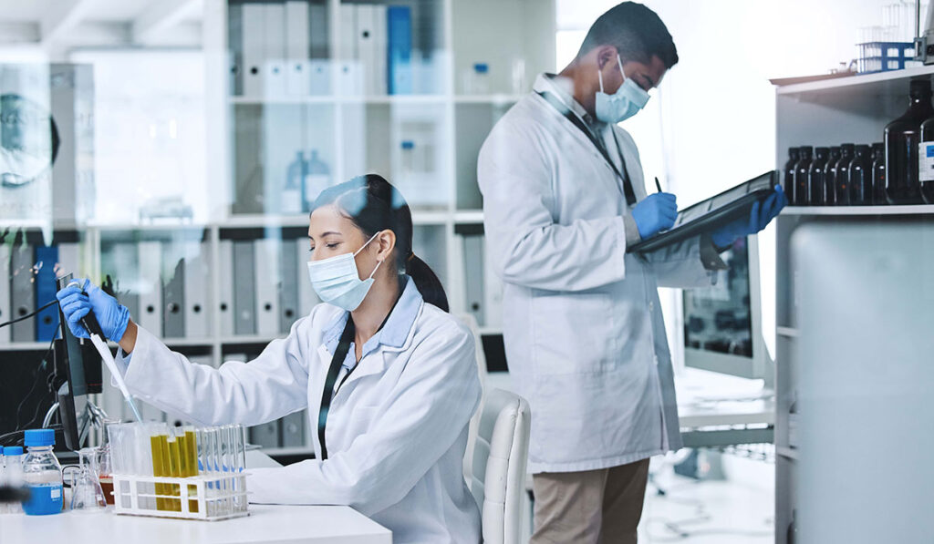 scientist performing research in lab