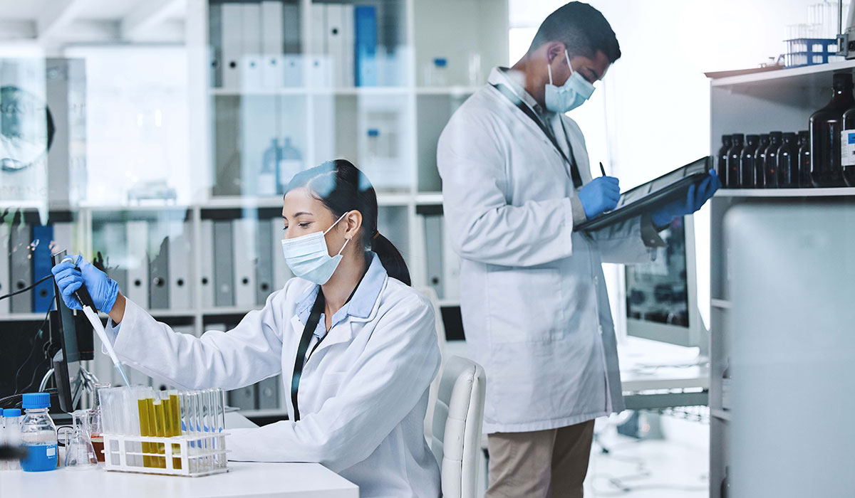 scientist performing research in lab